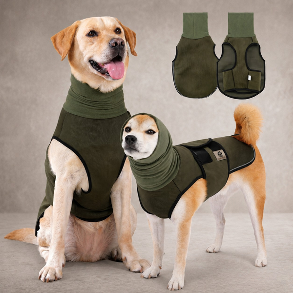 CozyPaws™ Dog Anxiety Calming Vest - 2-in-1 Compression Coat with Noise-Reducing Hood