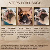CozyPaws™ Nose & Paw Balm Stick application steps – prepare, apply and massage into paw pads for fast healing - Image 3