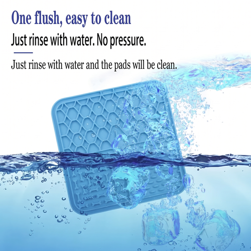 CozyPaws™ Lick Mat being rinsed under water – easy-clean food-grade silicone, dishwasher safe