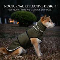Dog wearing CozyPaws anxiety vest with reflective strip glowing during night walk for evening visibility and safety - Image 4