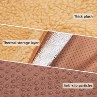CozyPaws™ self-warming pet pad three-layer construction — thick plush top layer, thermal reflective storage layer visible in cross-section, anti-slip dotted particle base for stability on any floor surface - Image 4