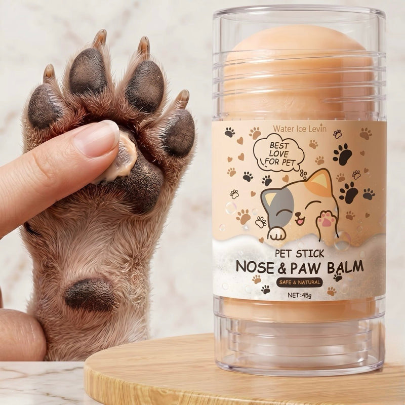 CozyPaws™ Paw Balm Stick being applied directly to dog paw pad – no-mess stick formula absorbs fast, lick-safe