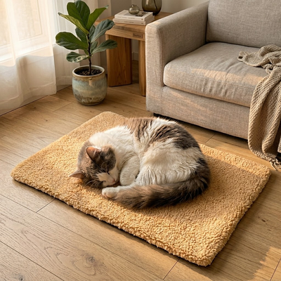 CozyPaws™ Self-Warming Pet Pad — Electric-Free Thermal Blanket Mat for Cats & Dogs, Anti-Slip, Machine-Washable Winter Bed